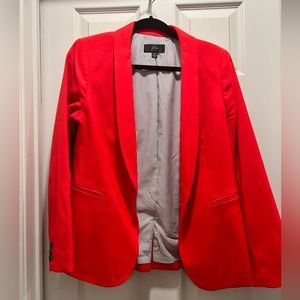 J.Crew Wool Flannel Red Blazer Pinstripe Lining - Size 6